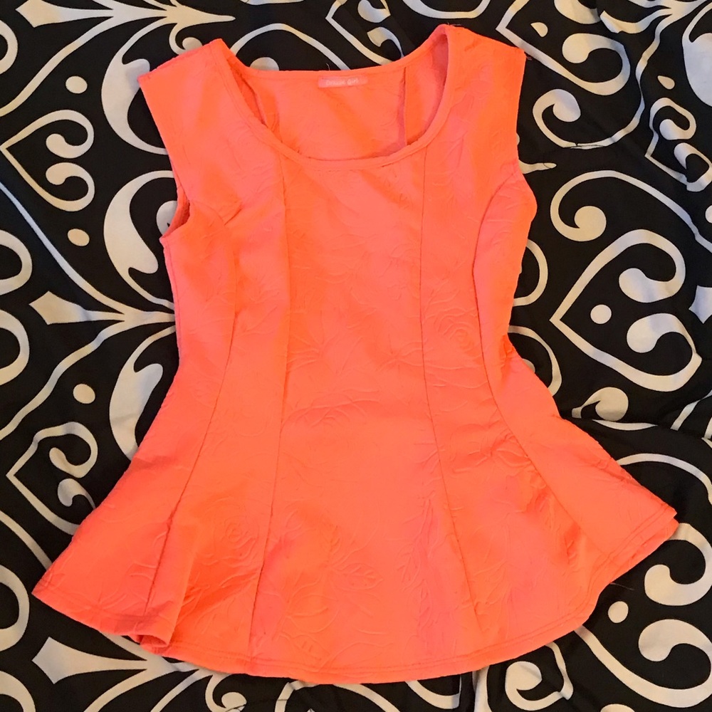 Coral peplum top